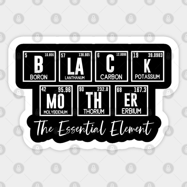 Black Mother The Essential Element Sticker by UrbanLifeApparel